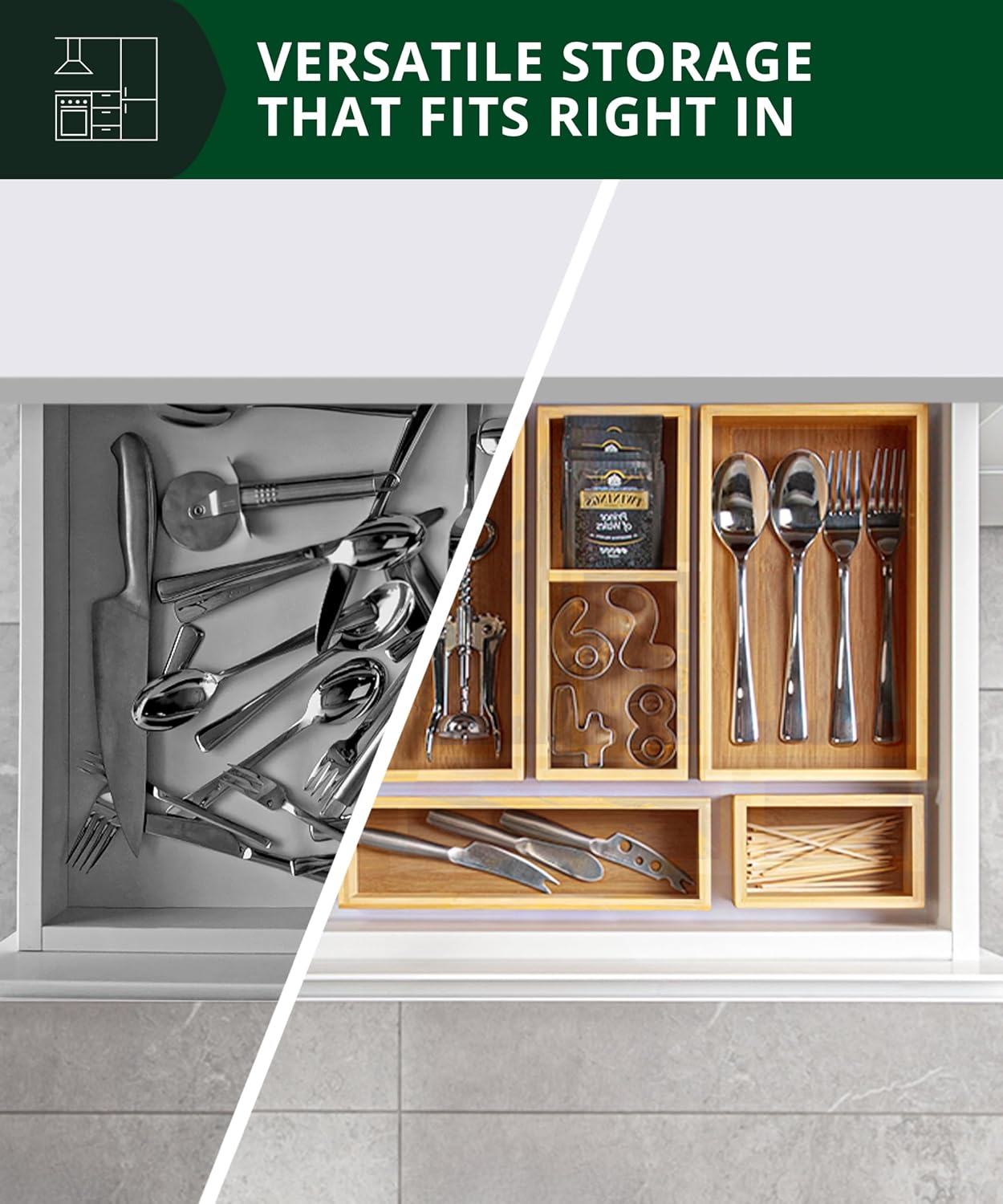 Office Drawer Organizer - Ensemble de 5 organiseurs de tiroirs