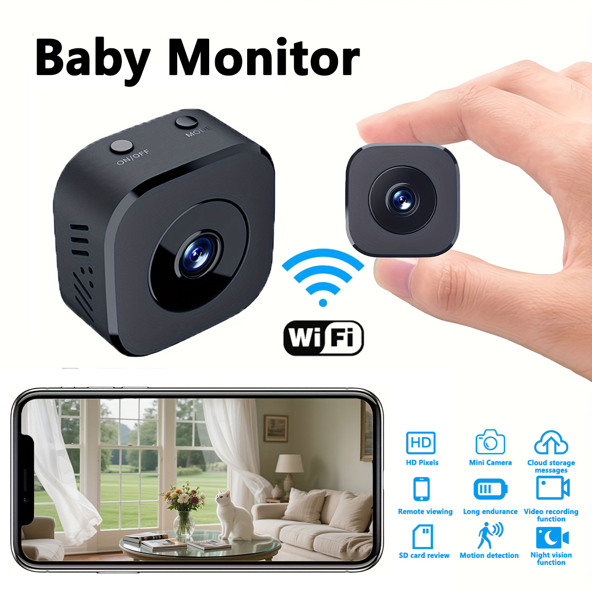 Webcam Hd 1080P - 1080P HD Mini caméra WiFi sécurité