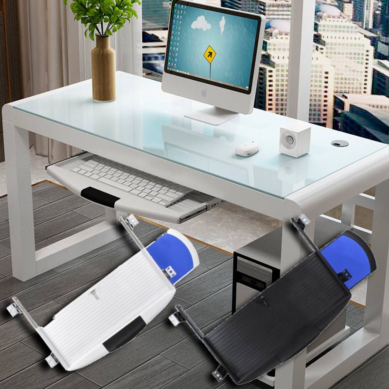 Keyboard Tray Under Desk - Organisateurs de clavier polyvalents pour ordinateur,