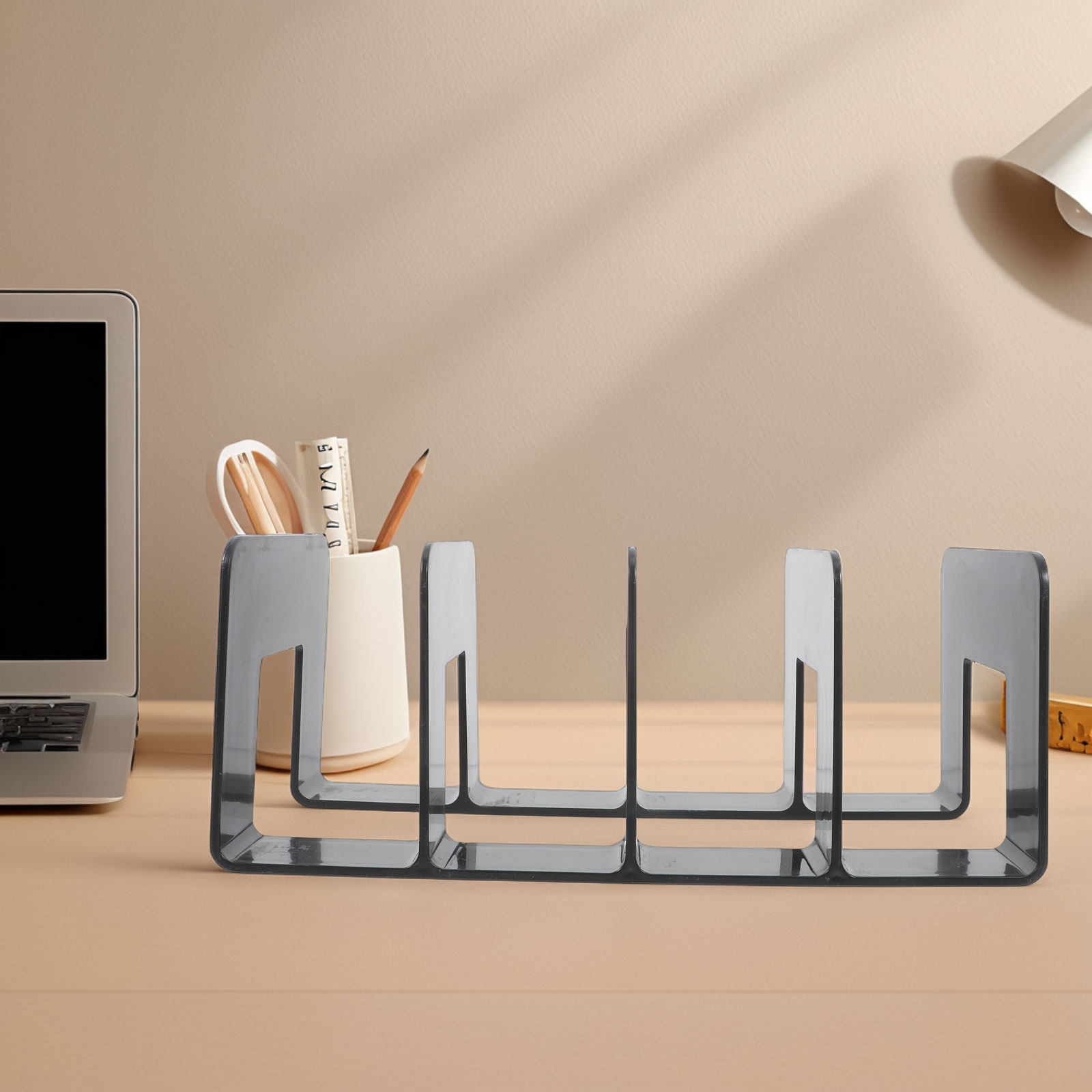 Home Office With Bookshelves - Organisateur de bureau multi-compartiments pour livres,