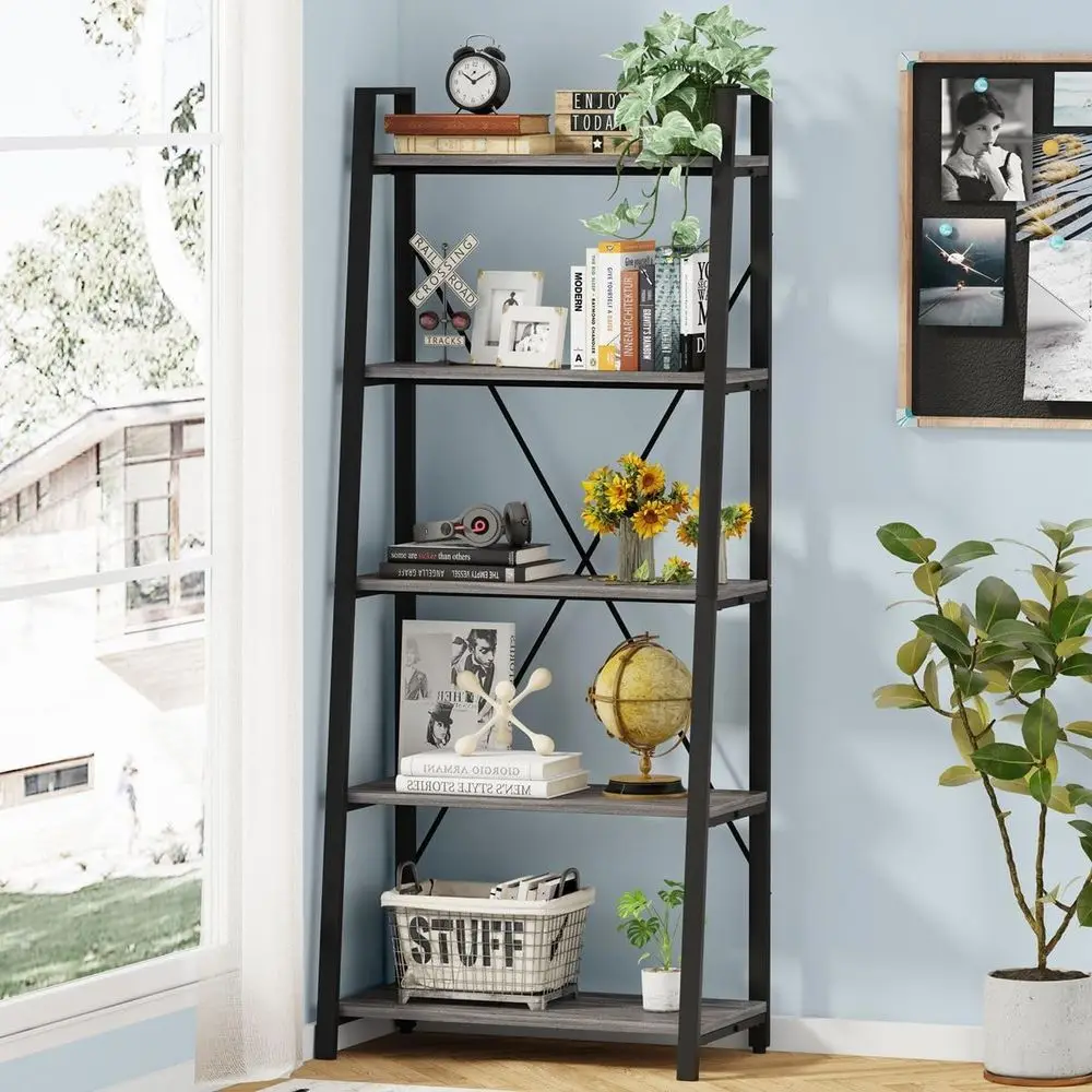 Étagère à 5 niveaux, style ind - Home Office With Bookshelves avis et prix
