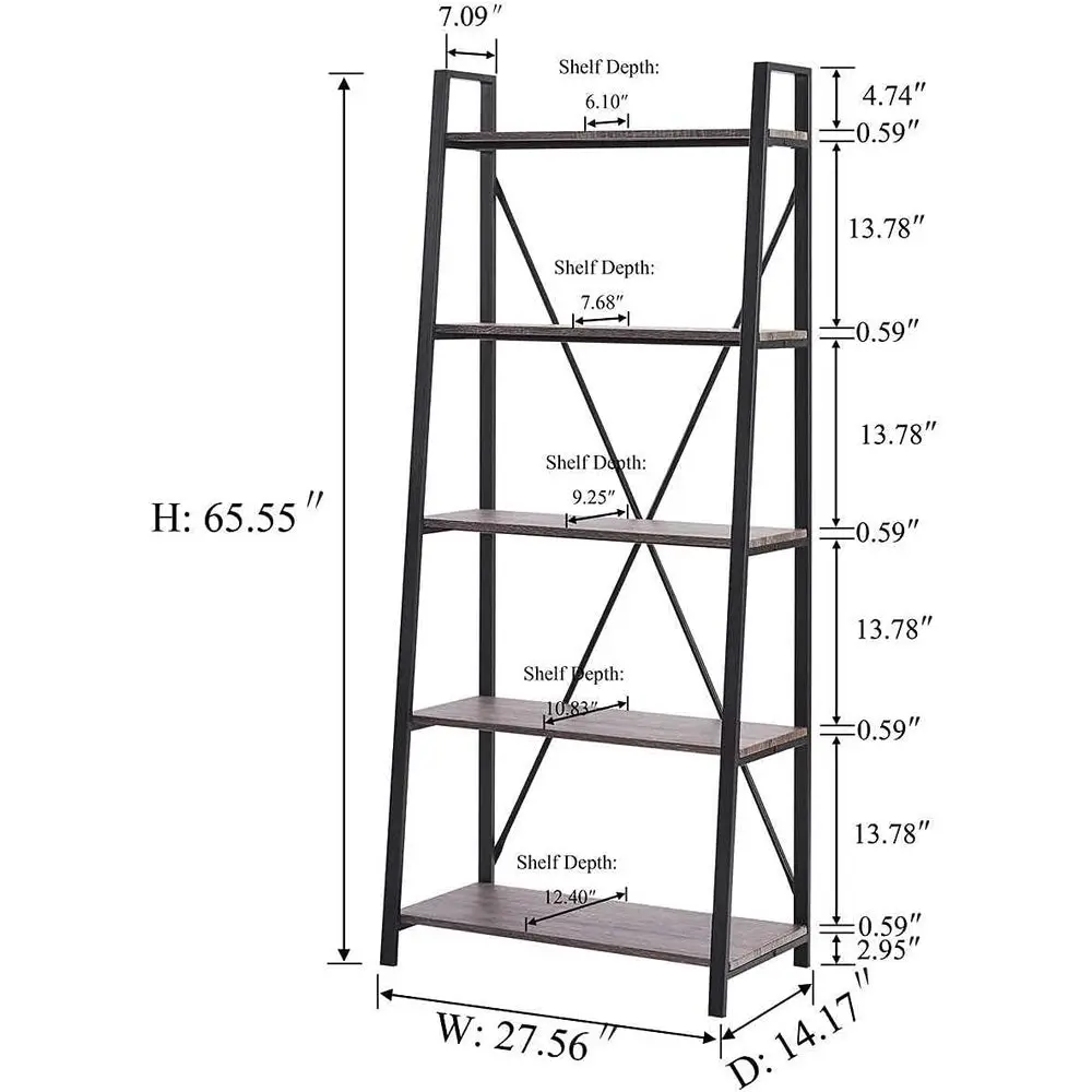 Étagère à 5 niveaux, style ind - Home Office With Bookshelves avis et prix