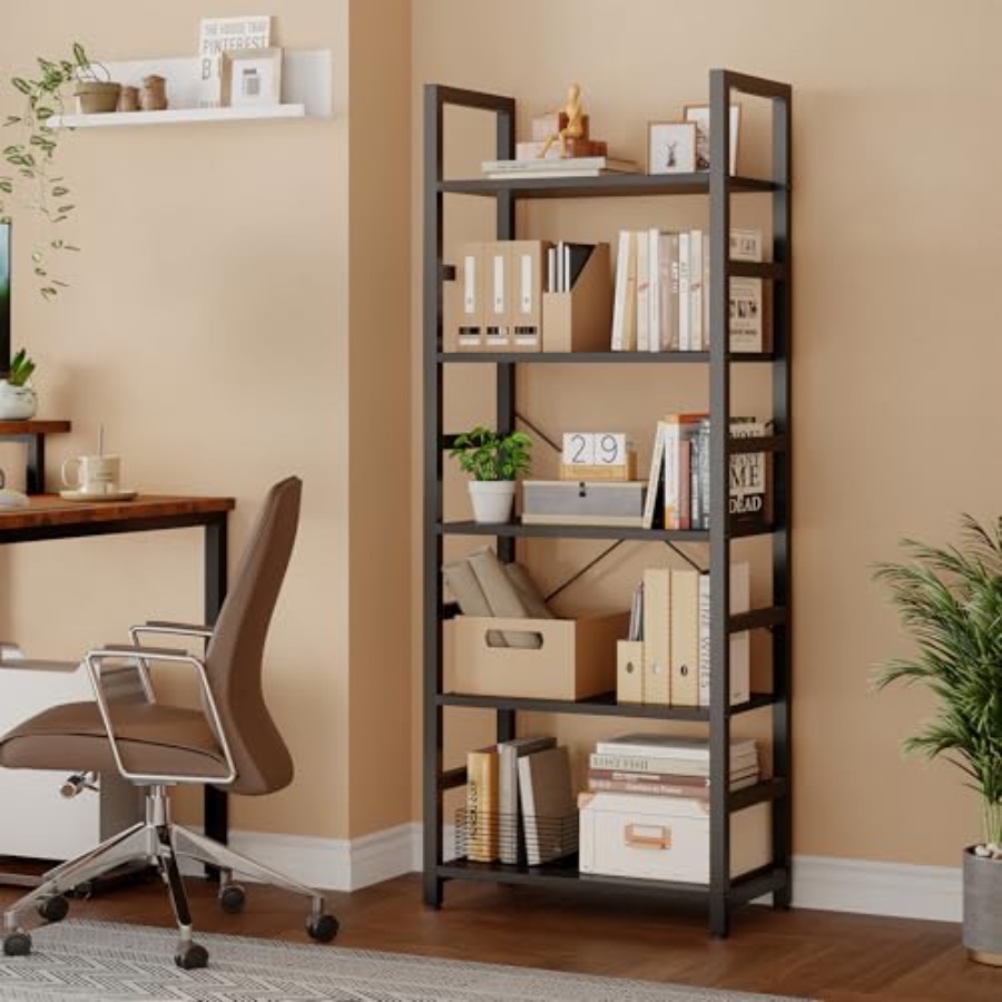 Étagère à 5 niveaux, bibliothè - Home Office With Bookshelves avis et prix