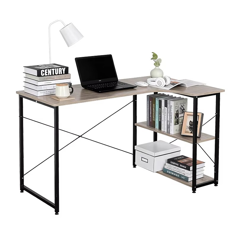 Bureau d'angle en forme de L a - Home Office With Bookshelves avis et prix