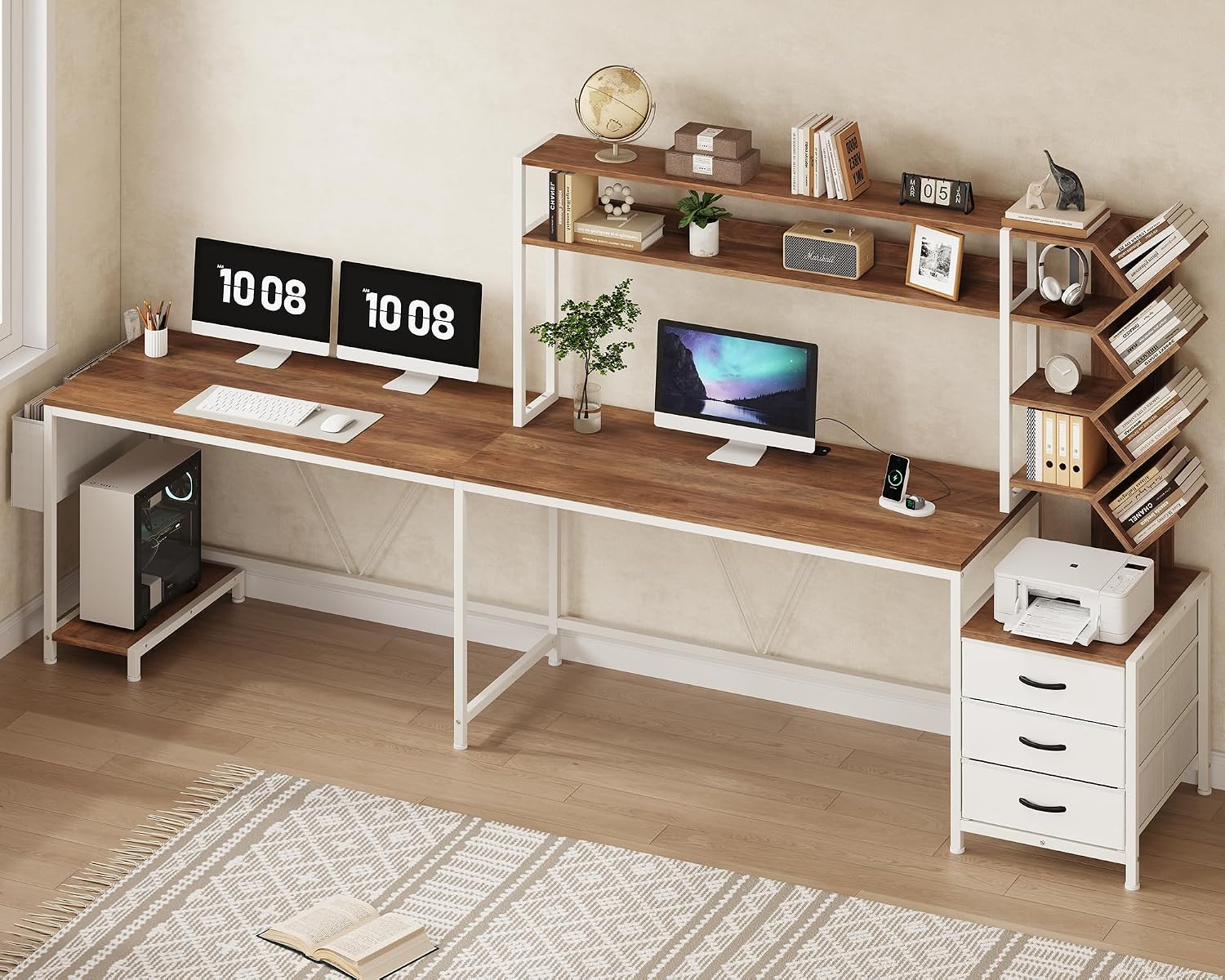 Bureau en L de 63 pouces avec  - Home Office With Bookshelves avis et prix